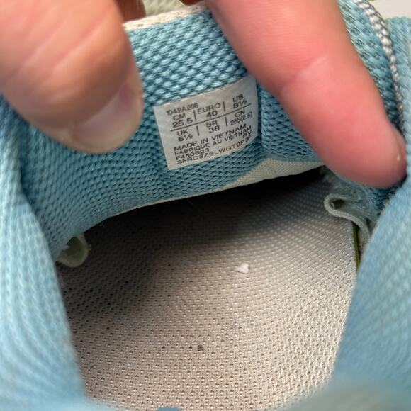 Asics Athletic Shoes in White and Blue with Yellow Accents - Picture 8 of 9